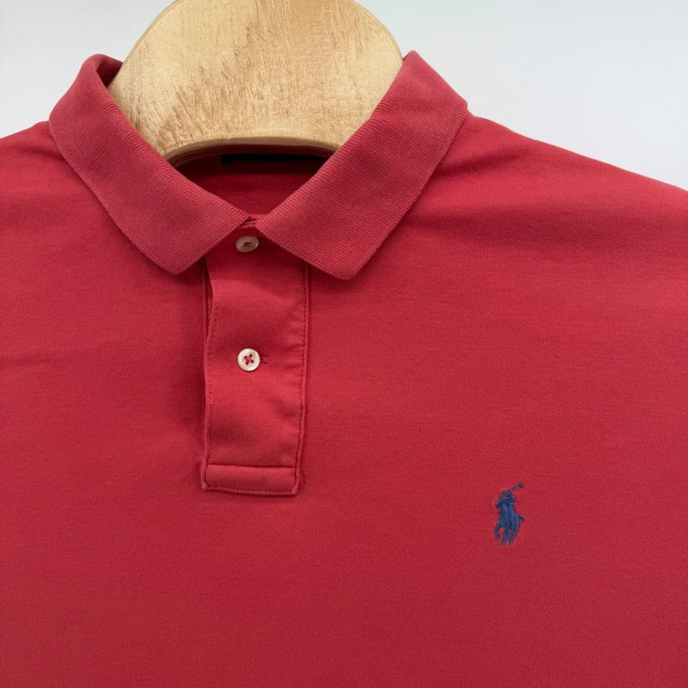 Polo Ralph Lauren Polo Mens XL Red Coral Short Sleeve Cotton‎ Pony Logo Shirt